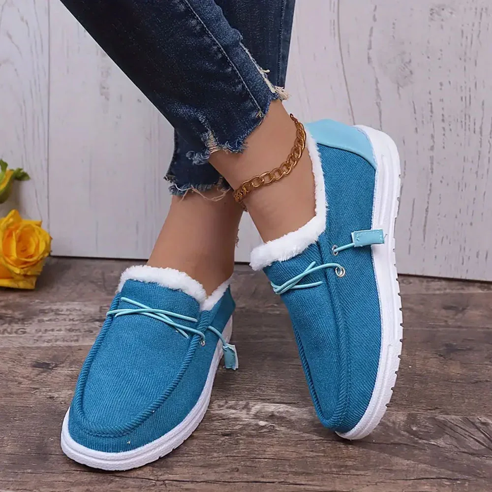 Smiledeer Stylish winter cotton shoes with thick sole and velvet