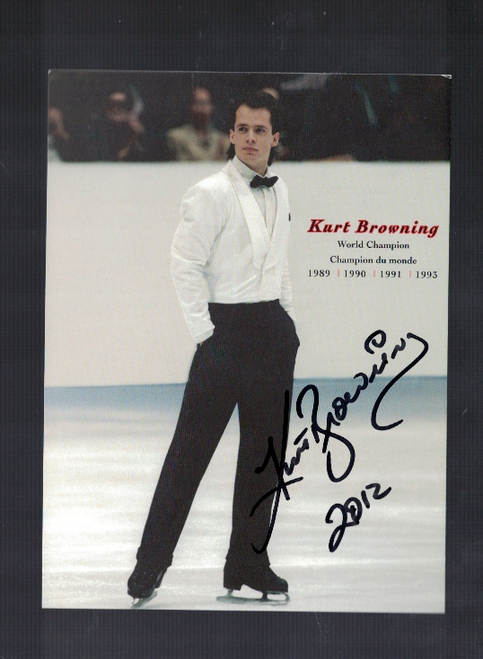 Kurt Browning Canada Olympic Figure Skating Signed Photo Poster painting Card W/Our COA A