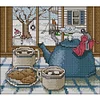 Winter Outside Window-14CT Stamped Cross Stitch 22*20cm/8.66*7.87in