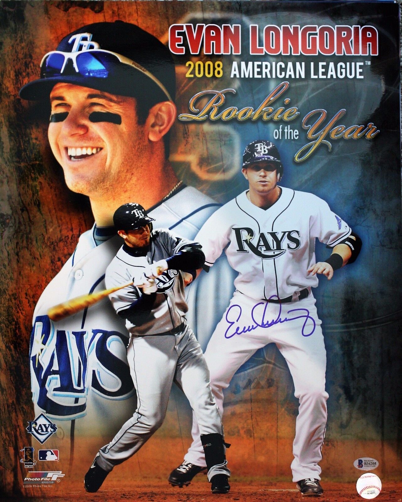 Autographed Evan Longoria Tampa Bay Rays 16x20 Photo Poster painting - Beckett Authenticated