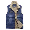 Men's Denim Lamb Wool Vest Jacket