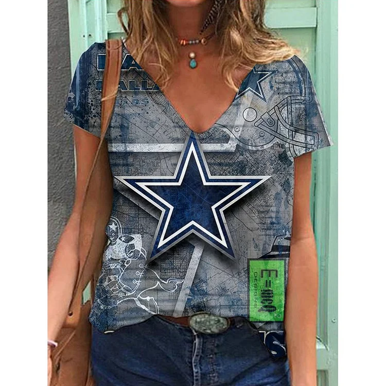 Dallas Cowboys Lightweight Short Sleeve V-Neck T-Shirt