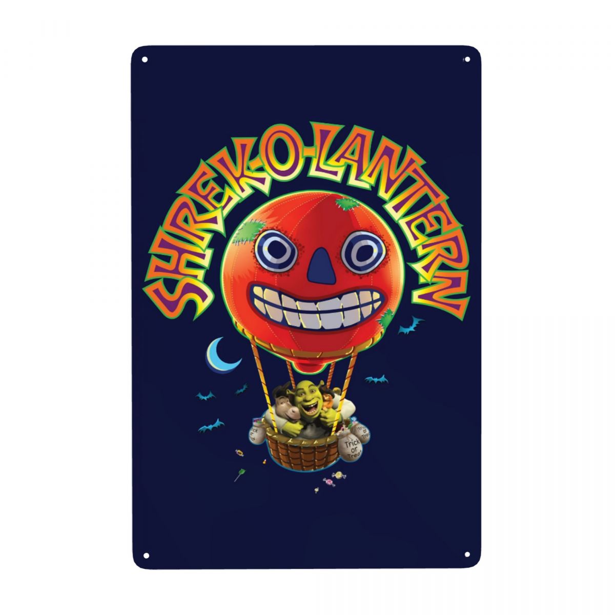 Halloween Shrek-o-Lantern Room Decor Metal Sign 12x8 Inches