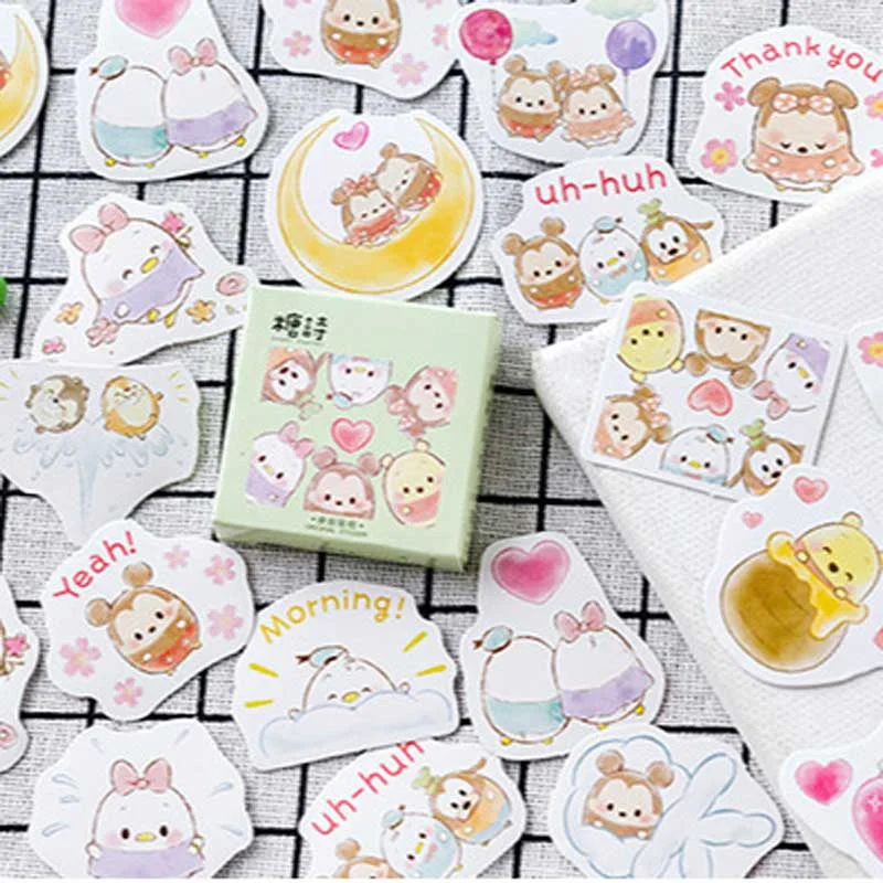 45 Pcs/box Cute Decoration Paper Sticker DIY Album Diary Planner Stickers Scrapbooking Kawaii Korean Stationery Label Sticke