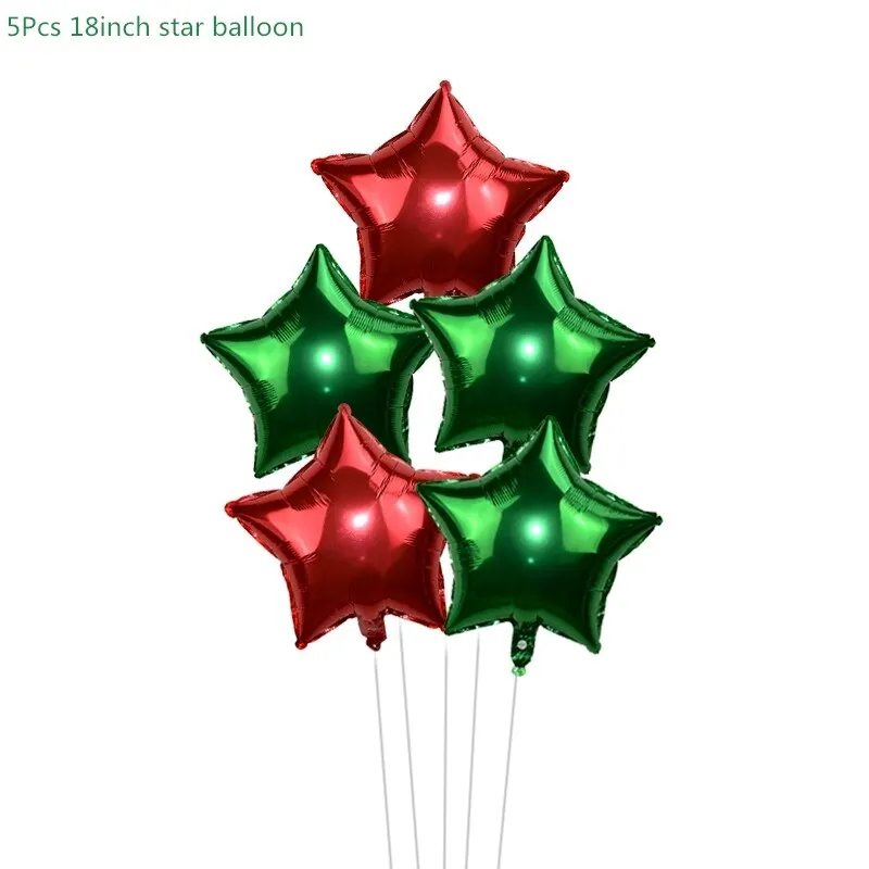 5Pcs/set Cartoon Santa Claus Snowman Foil Balloons Christmas Party Decorations Party Balloons Inflatable Helium Balloon Kids Toy