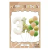 Retro Cream Caramel Cartoon Bunny Bear 0 - 9 Numbers Latex Aluminum Film Balloons Flags Package Kids Birthday Party Decors
