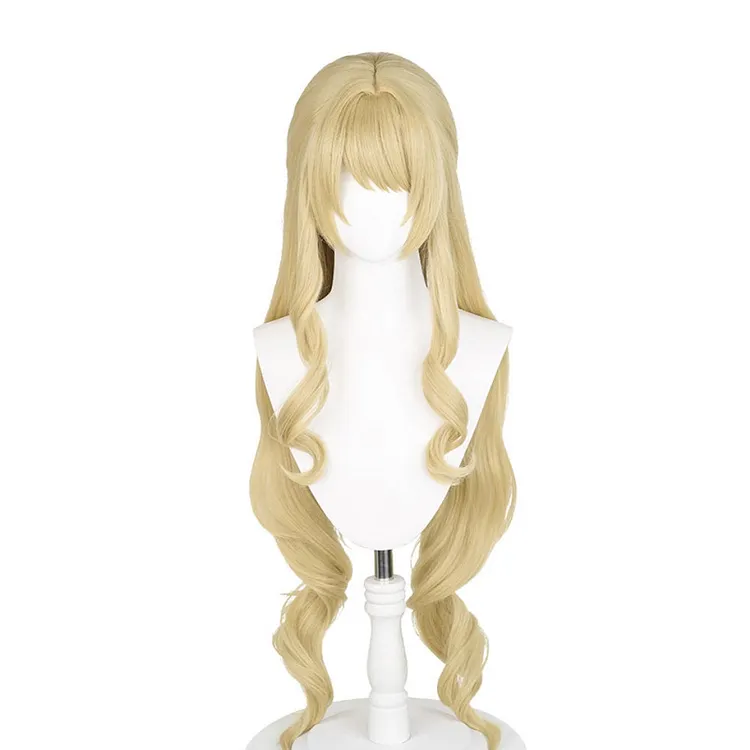 Genshin Impact Navia Yellow Wigs Cosplay Accessories Halloween Carnival Props