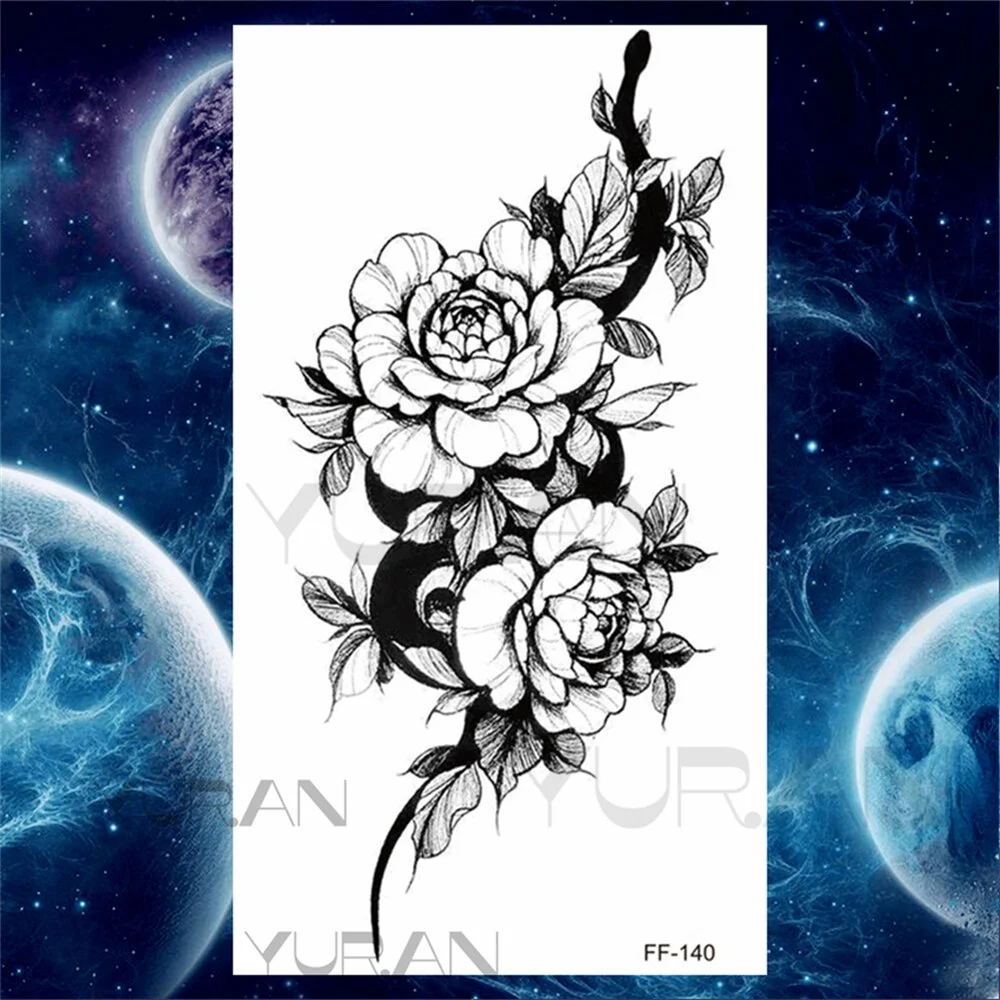 Sdrawing Tiger Temporary Tattoos For Women Men Realistic Wolf Scary Thorns Maori Compass Fake Tattoo Stickers Arm Body Tatoos DIY
