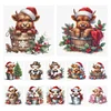 12pcs Christmas Yak-11CT Stamped Cross Stitch Set 12.5*12.5cm/4.92*4.92in tapestrymarket
