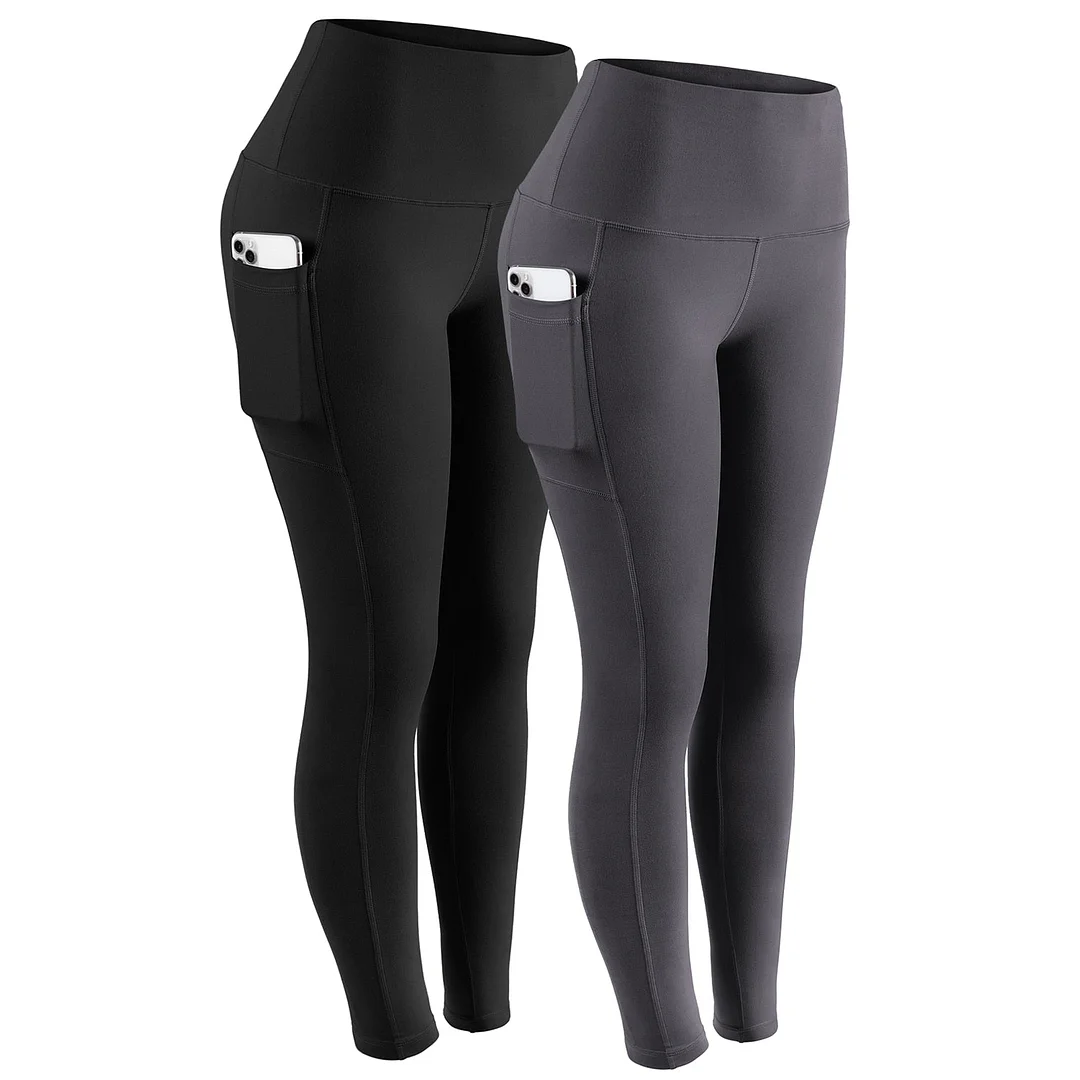 ATHVOTAR Middle Waist Leggings With Pocket Elastic Women Leisure Type Push Up Leggings Women Gym Hip Fitness Pants