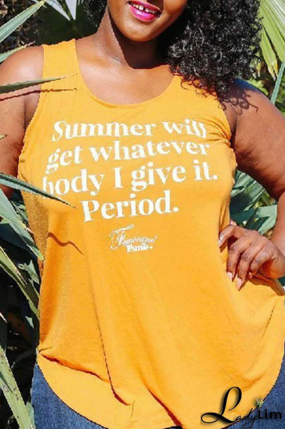 Yellow Casual Print Patchwork O Neck Plus Size Tops