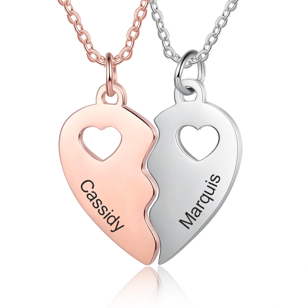 Herz Puzzle Halskette Herz passende Halskette für Paar Broken Heart Halskette Set Kettenmachen
