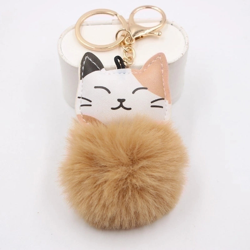 Cute Little Cat Key Chain Pendant School Bag Purse Plush Pendant Jewelry
