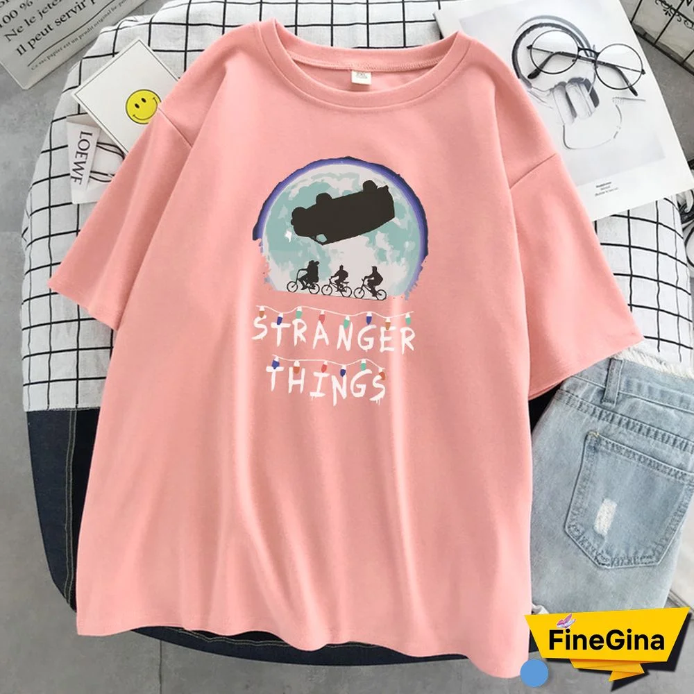Science Fiction Thriller Stranger Things Print T Shirt Women O-Neck Loose T-Shirt Summer Soft T-Shirt Hip Hop Casual T Shirts