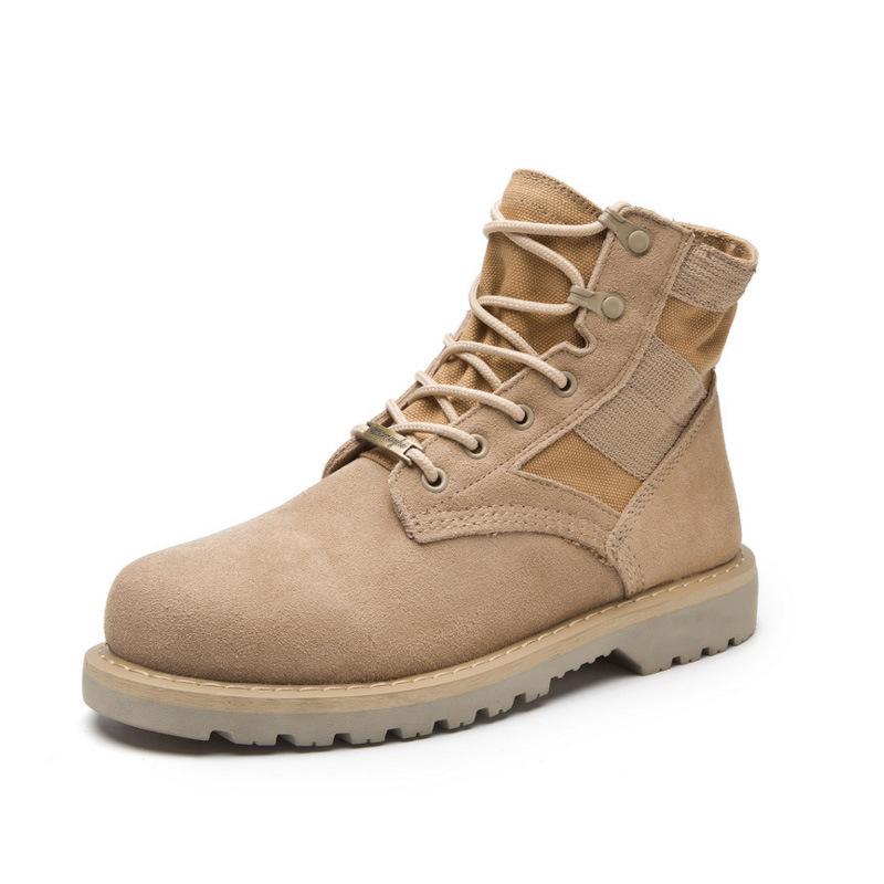 GOOSHOE Patchwork Lace Up Round Toe Short Flat Boots