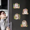 6Pcs Acrylic Spring Flower Hedgehog DIY Diamond Art Refrigerator Magnets Sticker