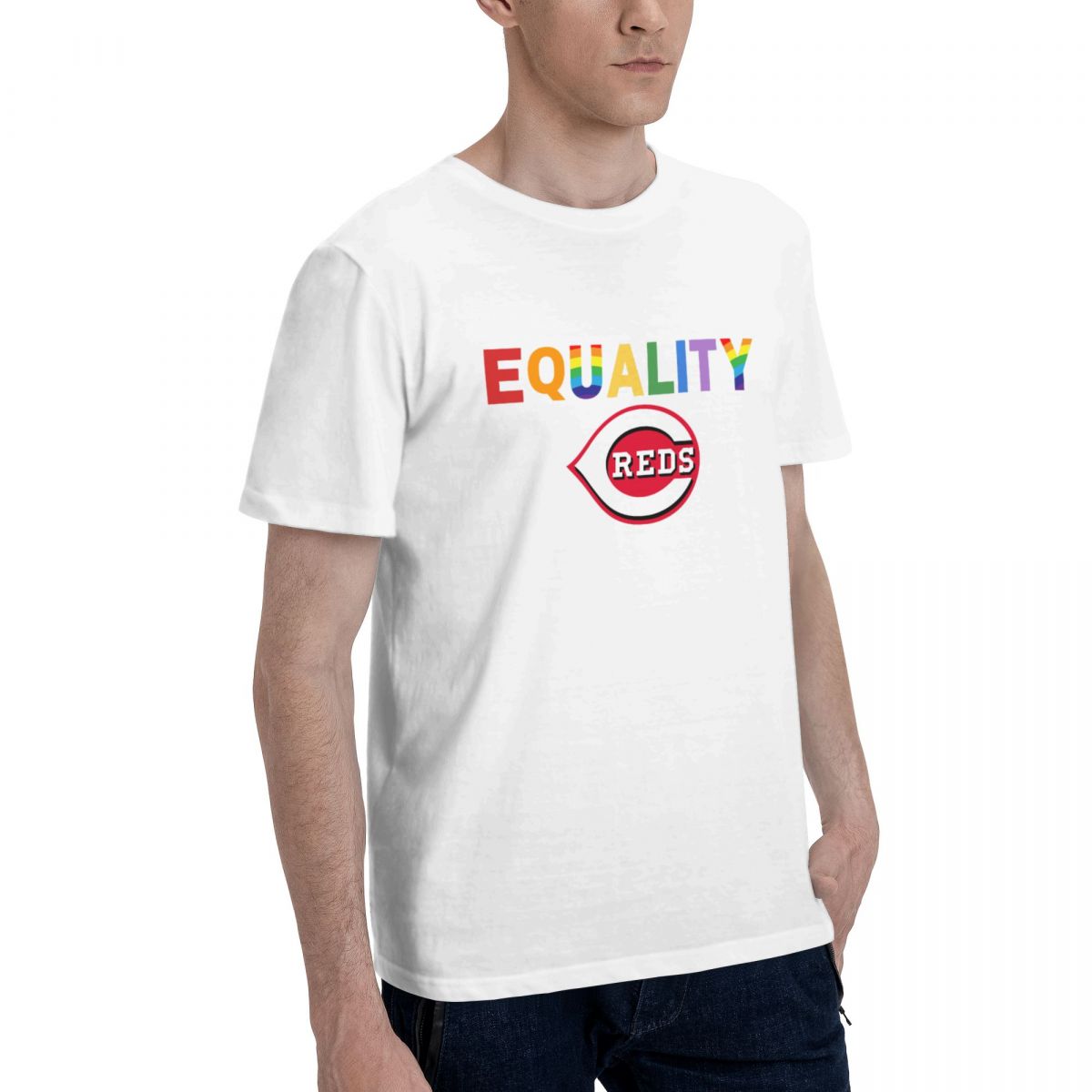 Cincinnati Reds Rainbow Equality Pride Cotton Men's T-Shirt