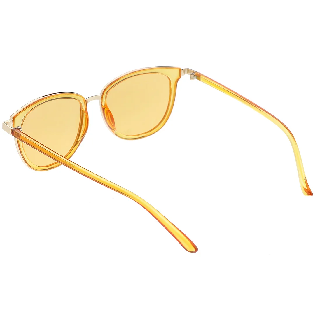 Translucent Metal Trim Square Horn Rimmed glasses Color Tinted Lens 53mm