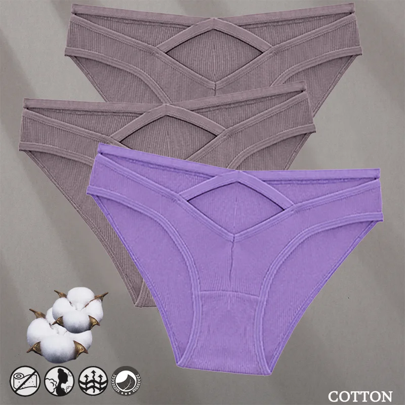 Billionm Women Sexy Cotton Underwear V-Waist Hollow Out Panties Briefs Solid Color Intimates Lingerie Female Comfortable Panty