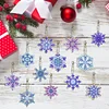 12PCS Diamond Painting Snowflakes Double Sided Keychain