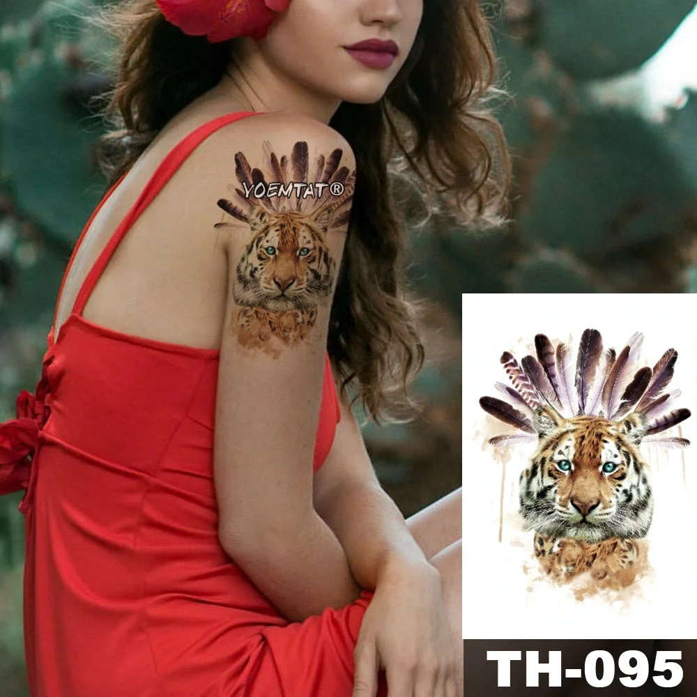 Waterproof Temporary Tattoo Stickers Rose Flowers Leaves Colorful Flash Tatto Sexy Arm Neck Body Art Fake Tattoos For Women Men