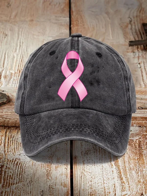 Breast Cancer Vintage Print Baseball Cap