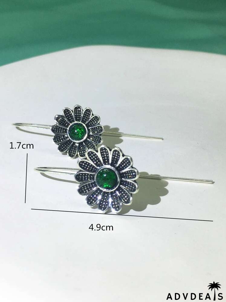 Flower Decor Drop Earrings