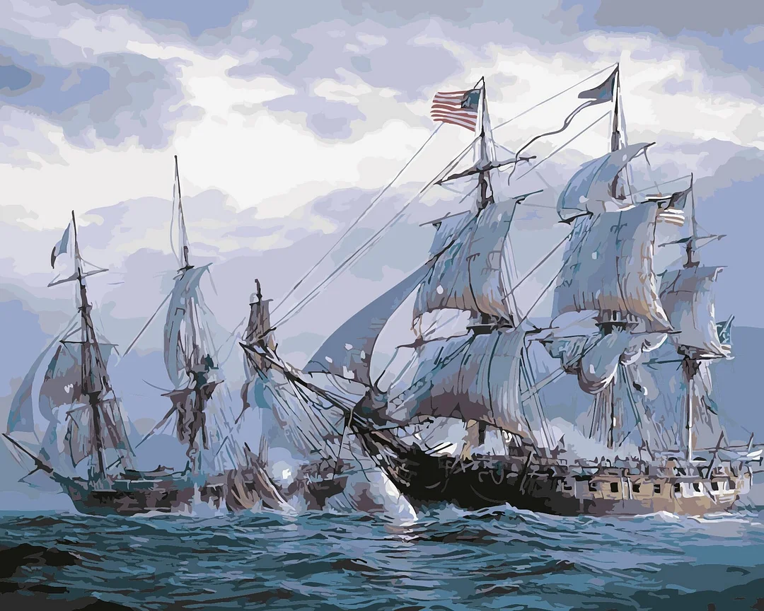 The American Fleet - Seascape Paint By Numbers DQ51503
