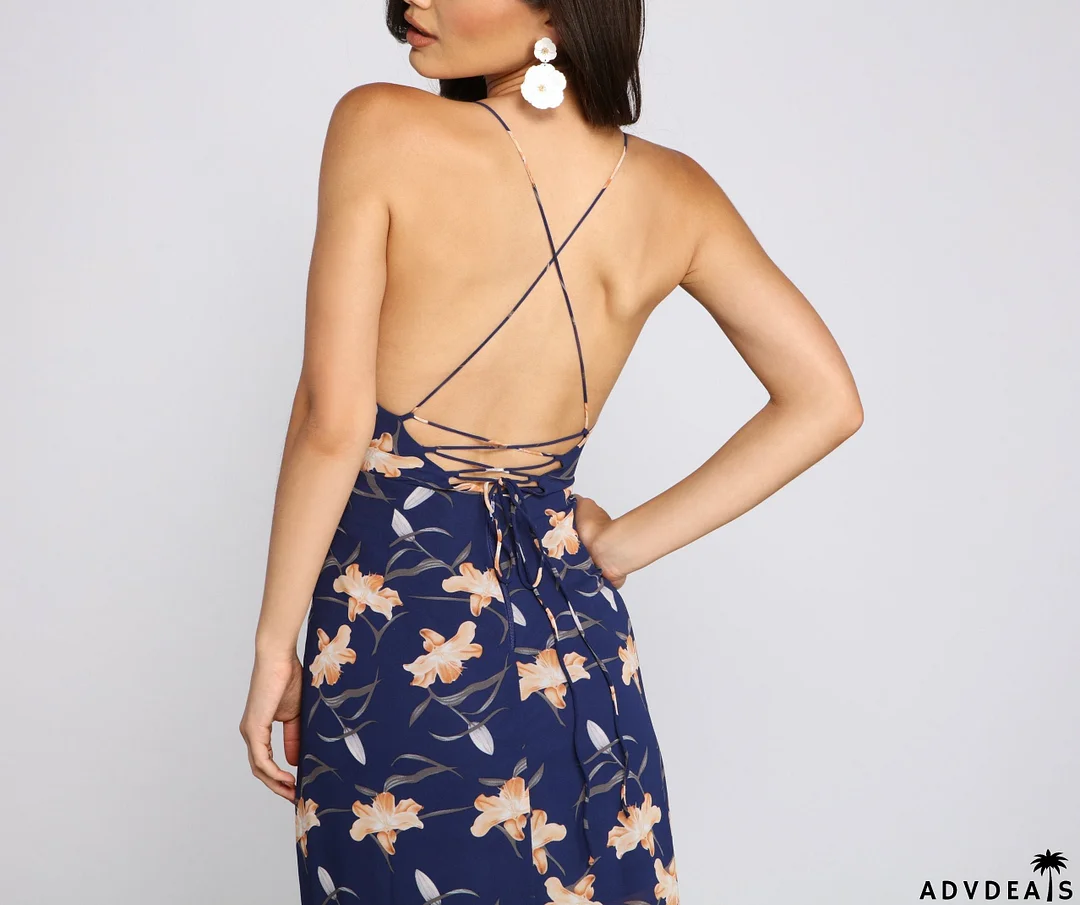 Free-spirited Floral Beauty Charming Sleeveless Maxi Dress