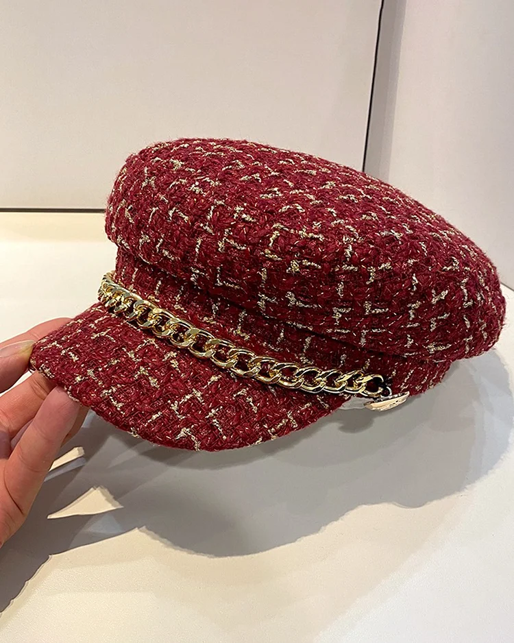 Short-brimmed Chain Beret