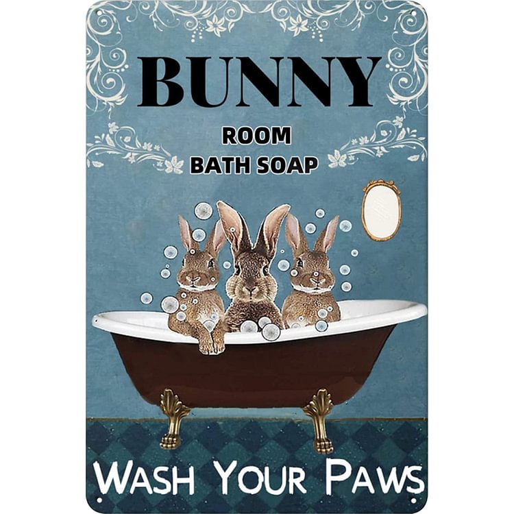 Black Cat Wash Your Paws - Vintage Tin Signs/Wooden Signs - 7.9x11.8in & 11.8x15.7in