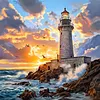 Lighthouse Full 11CT 3 Strands DIY Counted Cross Stitch Kits for Beginners Adults Gift Home Wall Decor Embroidery Needlepoint Starter Kits 40x40cm