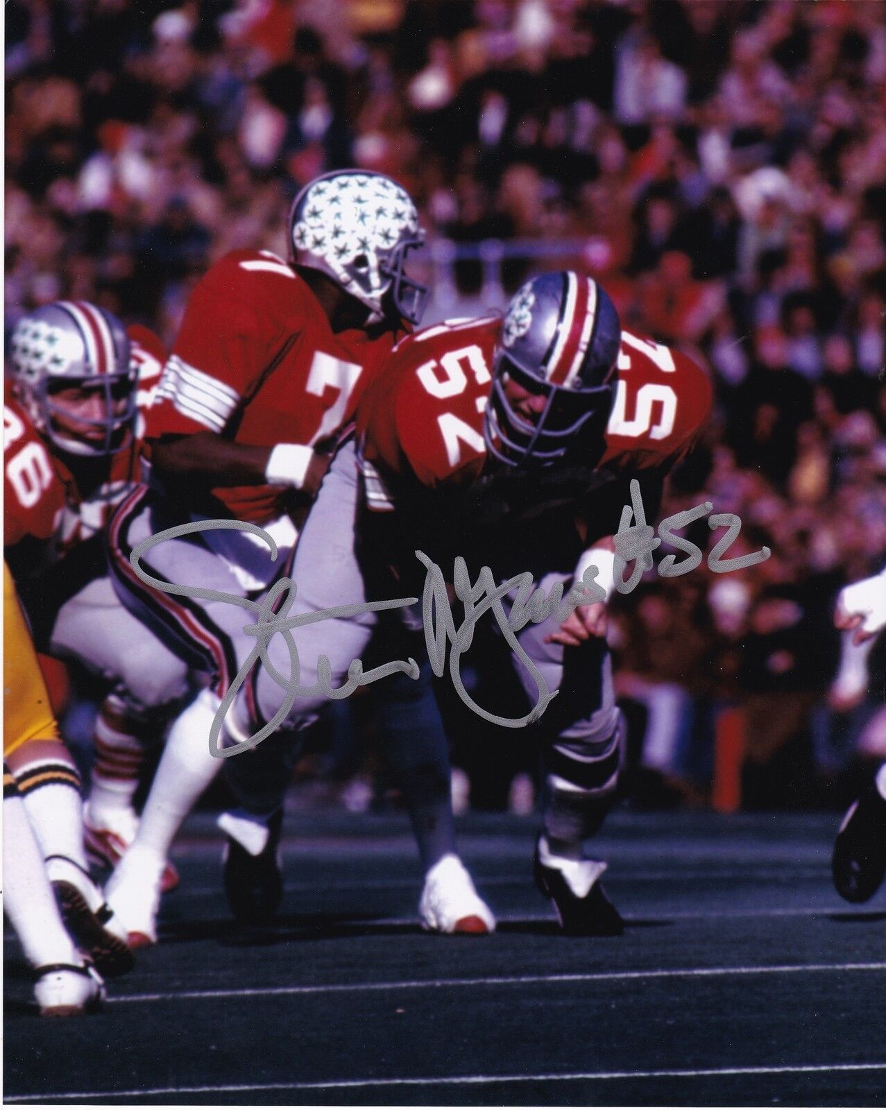 STEVE MYERS OHIO STATE BUCKEYES ACTION SIGNED 8x10