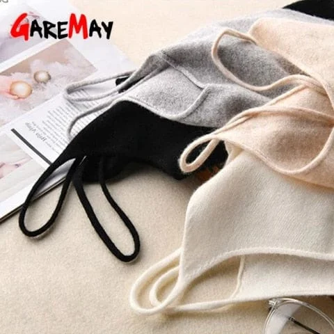 pornhint Pornhint GareMay Women Knitting spaghetti Strap Top Halter V Neck Camisole Women'S Basic Casual Sleeveless knited Tank Tops Summer Female