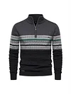 Autumn and Winter Casual Trend Stand-up Collar Men's Long-sleeved Sweater Half-zipper Knit Peplum Men's Knit Sweater-KZyou