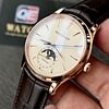Jaeger-LeCoultre Master Ultra Thin Moon 1362511 Ivory Dial on Brown Leather Strap Super Clone