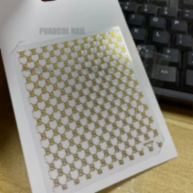 Nail Art 3D Stickers Decals Hearts Gold Manicure Nails Design Adhesive Sticker Wraps Tip Decoration-Nail Inspo