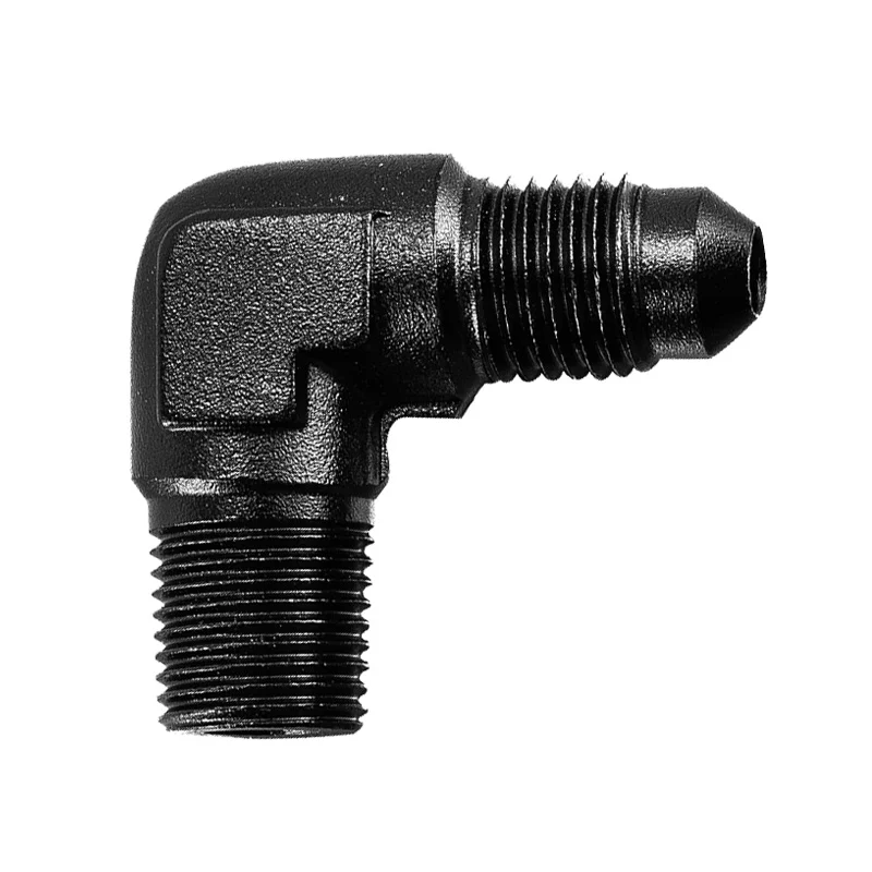 Alloyworks 3AN Male Flare to 1/8" NPT Pipe 90 Degree Fitting Adapter Aluminum