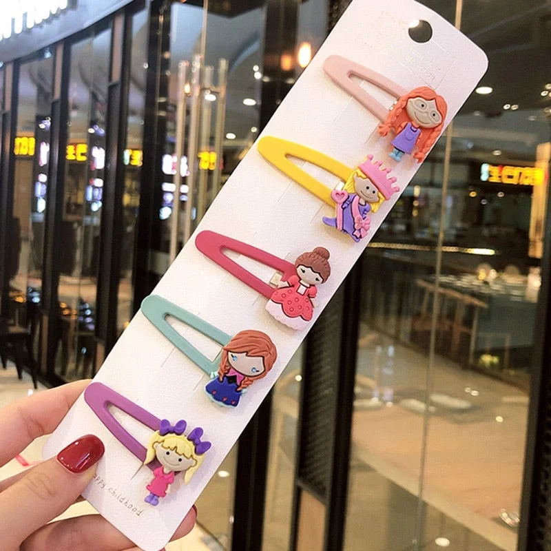 5/15 Pcs/Set Girls Cute Cartoon Animals Fruit 5 Cm Hairpins Children Lovely Hair Clips Barrettes Gift Kids Hair Accessories Gift