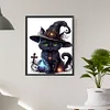 (40*50cm)Halloween Cat - Full Round Drill Diamond Painting