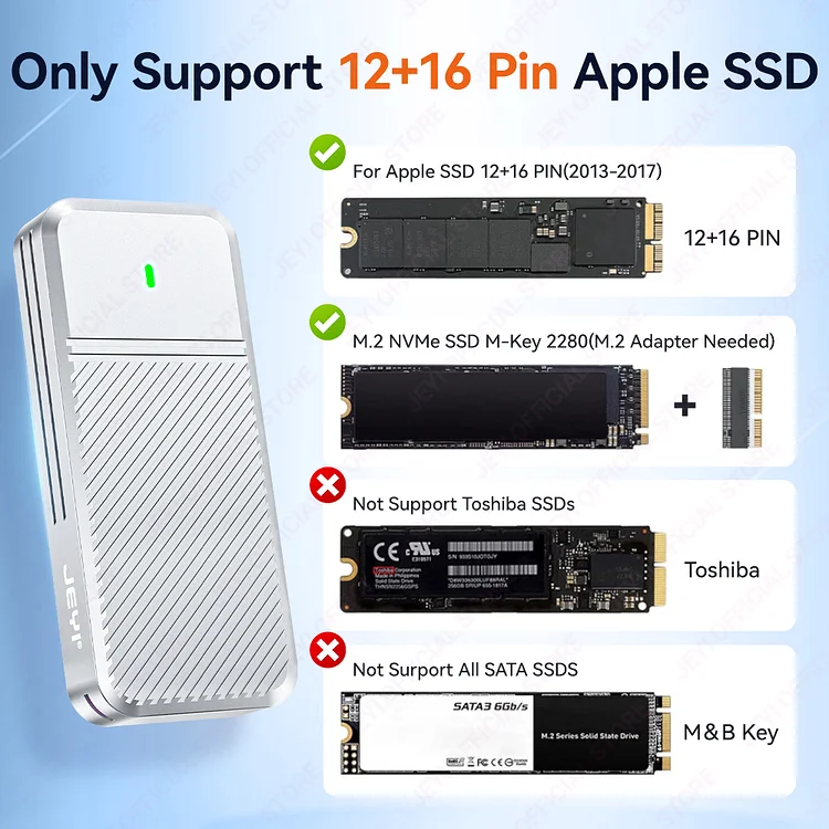 JEYI For MacBook Air/Pro 2013-2017 SSD Aluminum Hard Drive