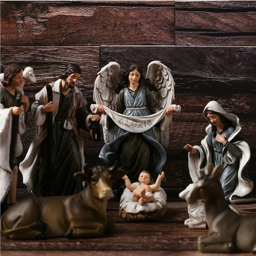 15cm Height Christ Birth of Jesus Ornament Gifts Nativity Scene Crafts Resin Christmas Manger Decoration Catholic Figurines