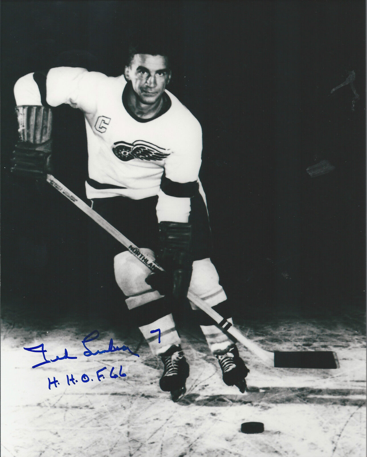 GFA Detroit Red Wings * TED LINDSAY * Signed 8x10 Photo Poster painting AD2 COA