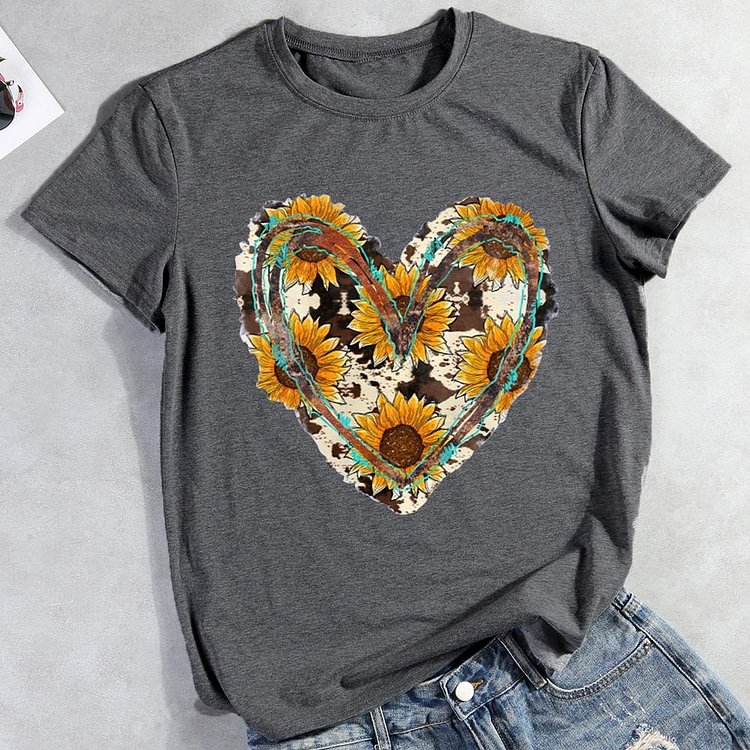 ANB -  Cowhide Heart T-Shirt Tee -012325