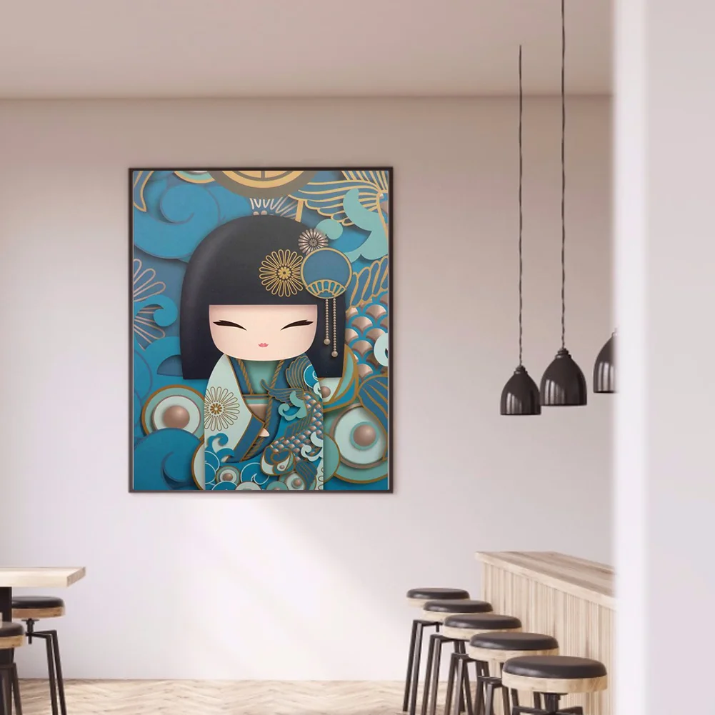 Diamond Painting - Full Round Drill - Kokeshi Doll(30*40cm)