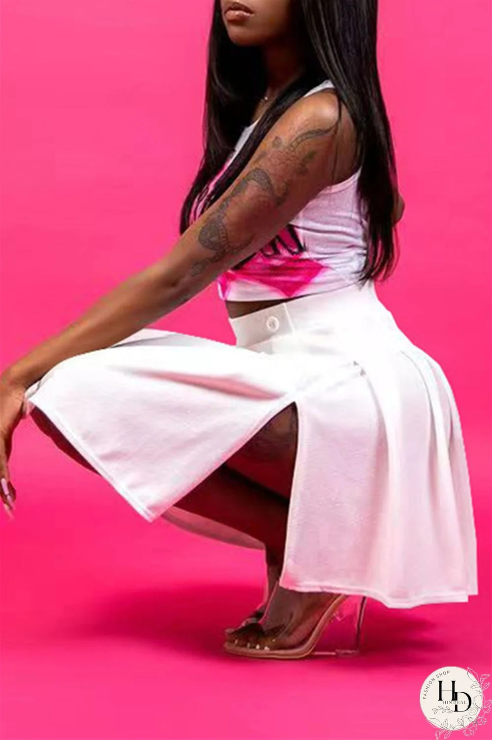 Blue Sexy Casual Letter Print Vests U Neck Sleeveless Two Pieces