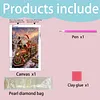 Christmas Train No Frame DIY Pearl Bead Art Kit Self-Adhesive Canvas