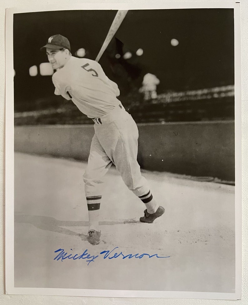 Mickey Vernon (d. 2008) Signed Autographed Vintage Glossy 8x10 Photo Poster painting Washington Senators - COA Matching Holograms