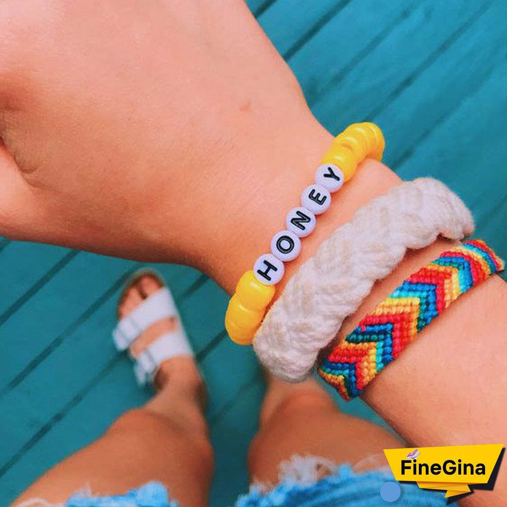 Personalized Saying Alphabet Bead Word Kandi Bracelets