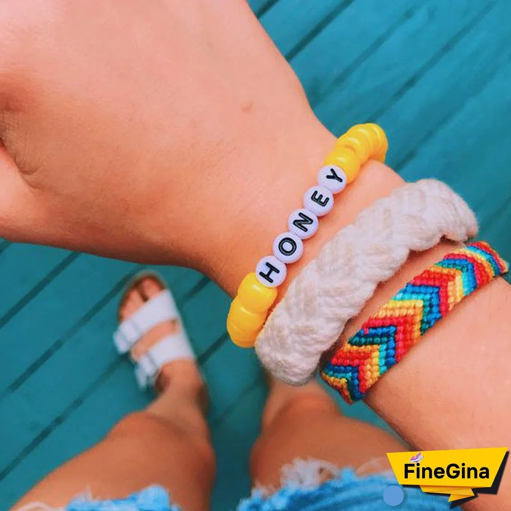 Personalized Saying Alphabet Bead Word Kandi Bracelets